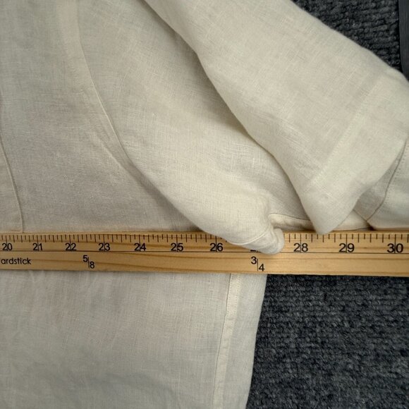 Brooks Brothers All Irish Linen Ivory XL Men Button Up Shirt Short Sleeve Woven - Picture 6 of 16